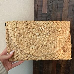 Woven Rattan Clutch